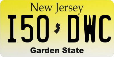 NJ license plate I50DWC