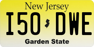 NJ license plate I50DWE