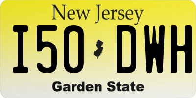 NJ license plate I50DWH