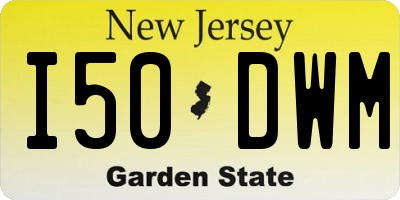 NJ license plate I50DWM