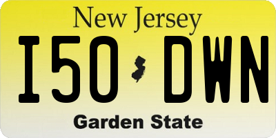 NJ license plate I50DWN