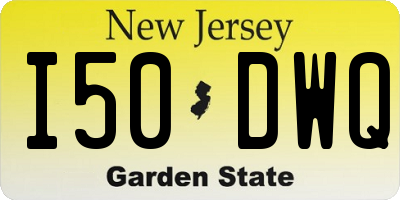 NJ license plate I50DWQ