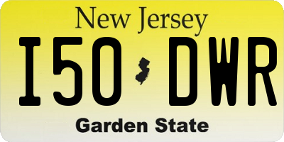 NJ license plate I50DWR