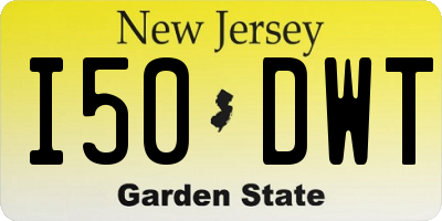 NJ license plate I50DWT