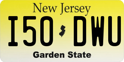 NJ license plate I50DWU