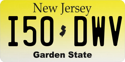 NJ license plate I50DWV
