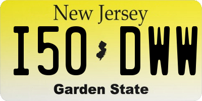 NJ license plate I50DWW