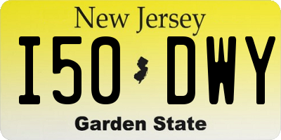 NJ license plate I50DWY