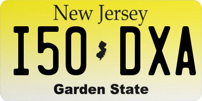 NJ license plate I50DXA