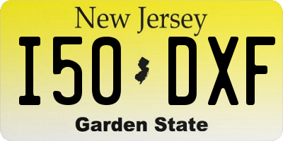 NJ license plate I50DXF