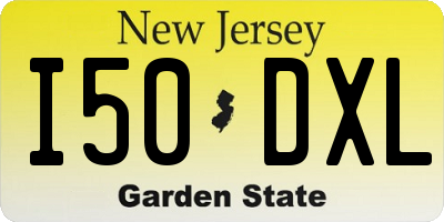 NJ license plate I50DXL