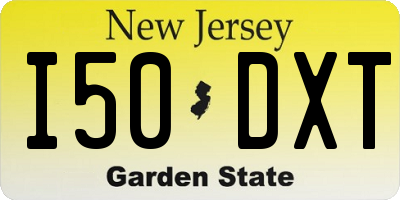 NJ license plate I50DXT