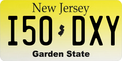 NJ license plate I50DXY