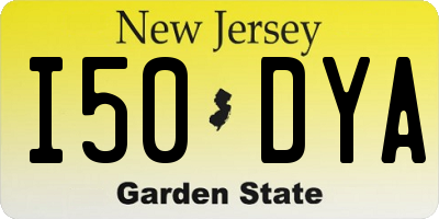 NJ license plate I50DYA