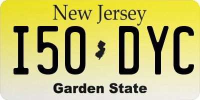 NJ license plate I50DYC