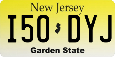 NJ license plate I50DYJ