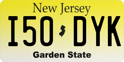 NJ license plate I50DYK