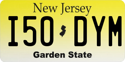 NJ license plate I50DYM