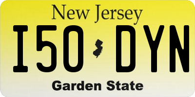 NJ license plate I50DYN