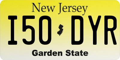 NJ license plate I50DYR