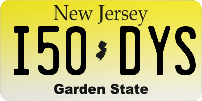NJ license plate I50DYS