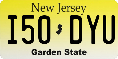 NJ license plate I50DYU
