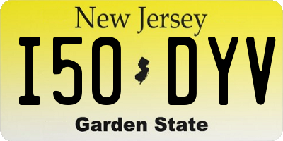 NJ license plate I50DYV
