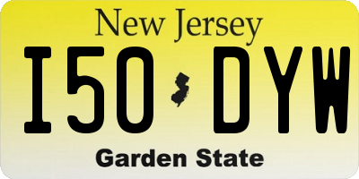 NJ license plate I50DYW