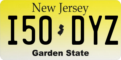 NJ license plate I50DYZ