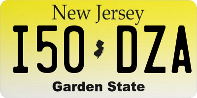 NJ license plate I50DZA