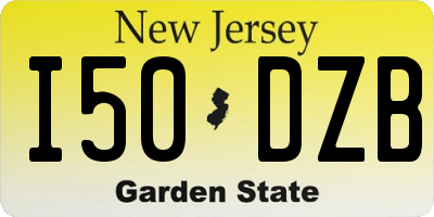 NJ license plate I50DZB