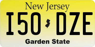 NJ license plate I50DZE