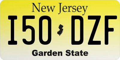 NJ license plate I50DZF