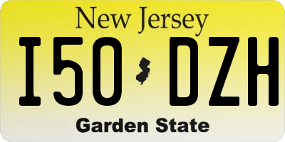 NJ license plate I50DZH
