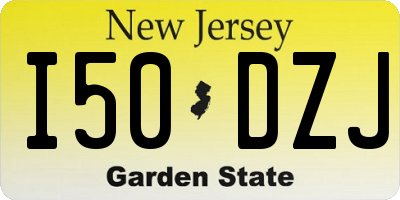 NJ license plate I50DZJ