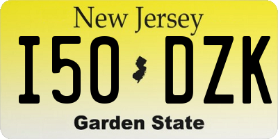 NJ license plate I50DZK