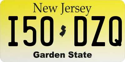 NJ license plate I50DZQ