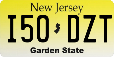 NJ license plate I50DZT