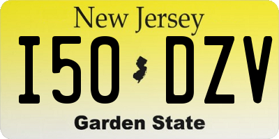 NJ license plate I50DZV