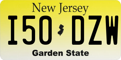 NJ license plate I50DZW