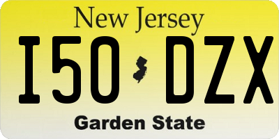 NJ license plate I50DZX