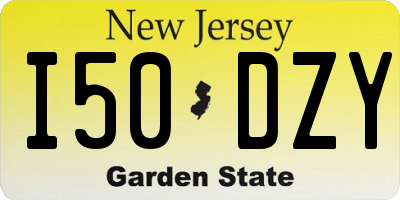NJ license plate I50DZY