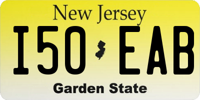 NJ license plate I50EAB