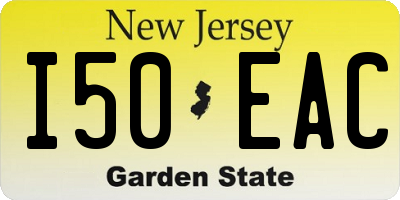 NJ license plate I50EAC