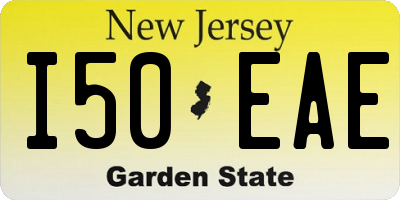 NJ license plate I50EAE