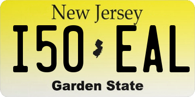 NJ license plate I50EAL