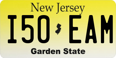NJ license plate I50EAM