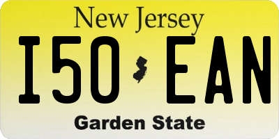 NJ license plate I50EAN