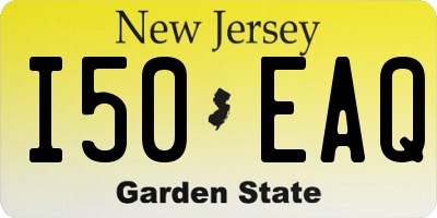 NJ license plate I50EAQ