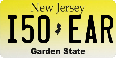NJ license plate I50EAR